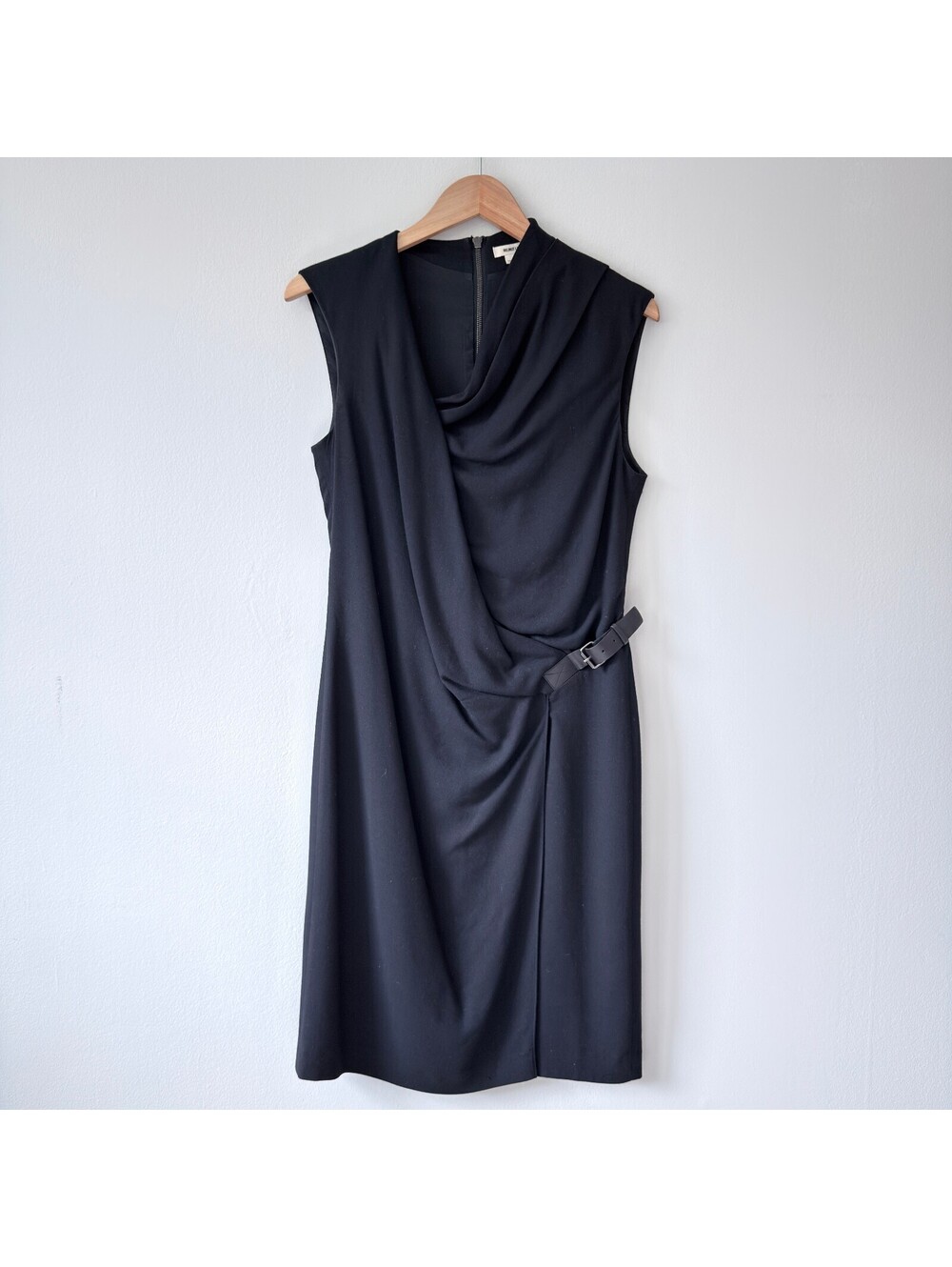 Authentic archival Helmut Lang Draped Sleeveless Dress with Leather Side Strap 8